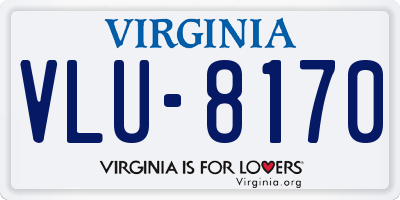 VA license plate VLU8170
