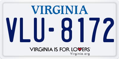 VA license plate VLU8172