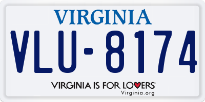 VA license plate VLU8174