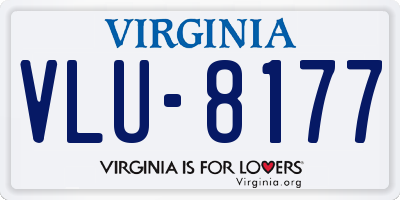 VA license plate VLU8177