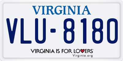 VA license plate VLU8180