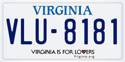 VA license plate VLU8181