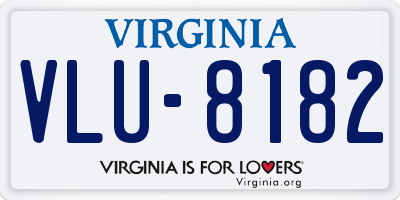 VA license plate VLU8182