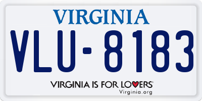 VA license plate VLU8183