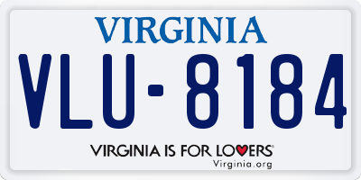 VA license plate VLU8184