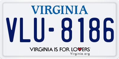 VA license plate VLU8186