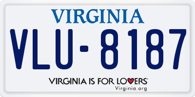 VA license plate VLU8187