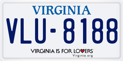 VA license plate VLU8188