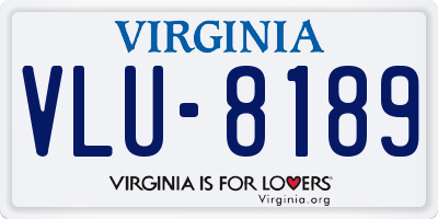 VA license plate VLU8189