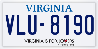 VA license plate VLU8190