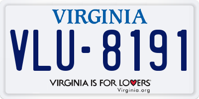 VA license plate VLU8191