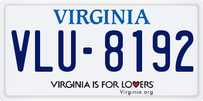 VA license plate VLU8192