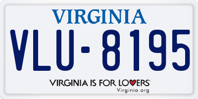 VA license plate VLU8195