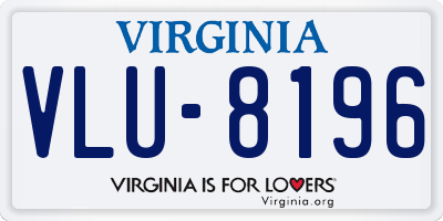 VA license plate VLU8196