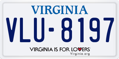 VA license plate VLU8197