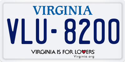 VA license plate VLU8200