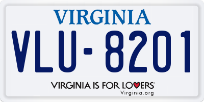 VA license plate VLU8201