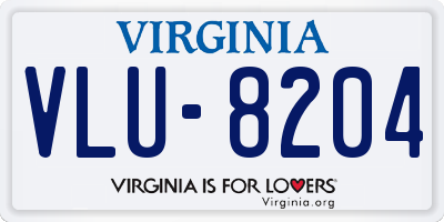 VA license plate VLU8204