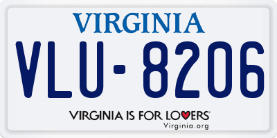 VA license plate VLU8206