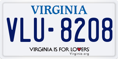 VA license plate VLU8208