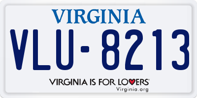 VA license plate VLU8213