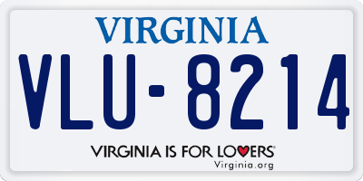 VA license plate VLU8214