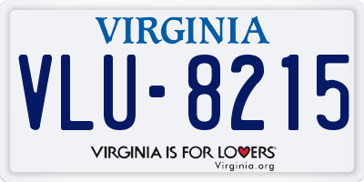 VA license plate VLU8215