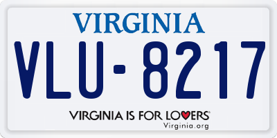 VA license plate VLU8217