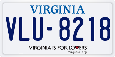 VA license plate VLU8218