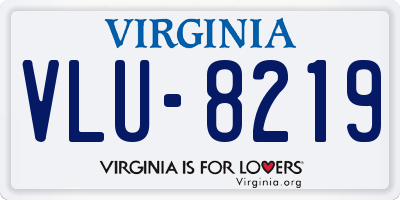 VA license plate VLU8219