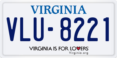 VA license plate VLU8221