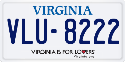 VA license plate VLU8222