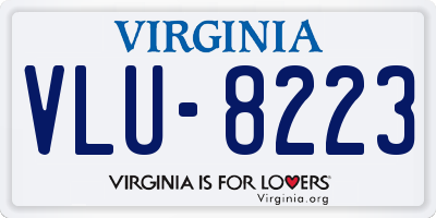 VA license plate VLU8223