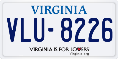 VA license plate VLU8226