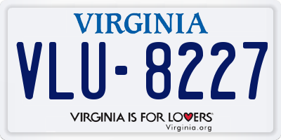 VA license plate VLU8227