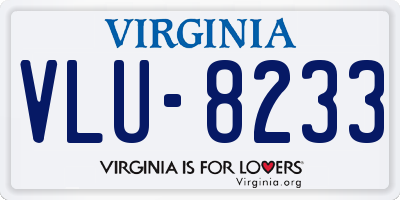 VA license plate VLU8233
