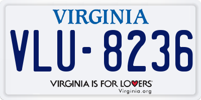 VA license plate VLU8236