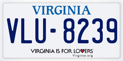 VA license plate VLU8239