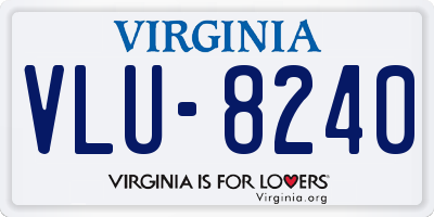 VA license plate VLU8240