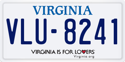 VA license plate VLU8241