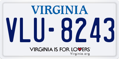 VA license plate VLU8243