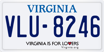 VA license plate VLU8246