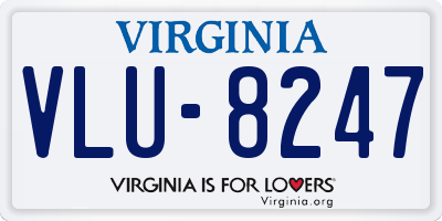 VA license plate VLU8247