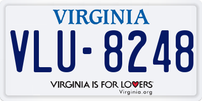VA license plate VLU8248
