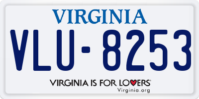 VA license plate VLU8253
