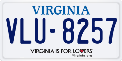 VA license plate VLU8257