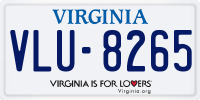 VA license plate VLU8265