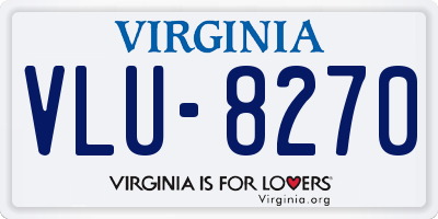 VA license plate VLU8270