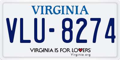 VA license plate VLU8274