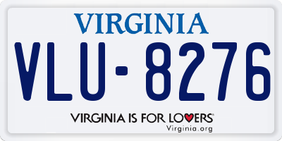VA license plate VLU8276